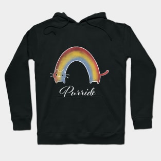 Rainbow cat purride black Hoodie